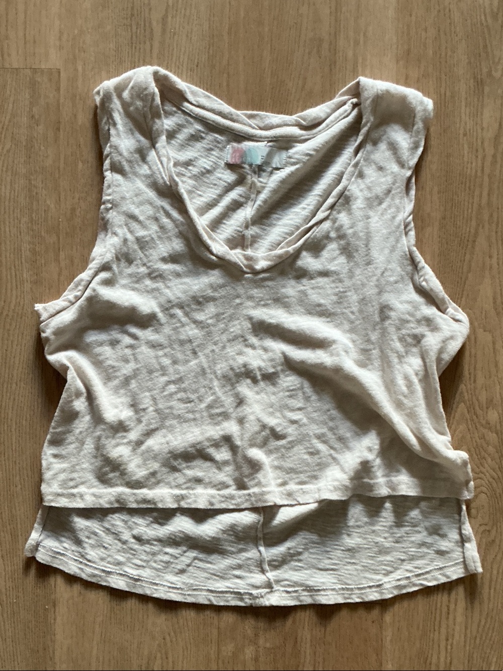 Free people beach size xs Women's Cream Sleeveless V-Neck Layered Tank Top